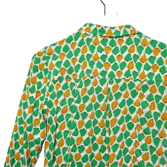 Anthropologie Conversations Pear Print Women’s Summer Button Front Shirt Sz 0 - Picture 10 of 12